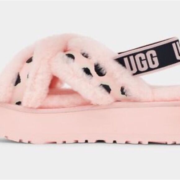 UGG Disco Cross Slide Animalia pink scallop size 9 - Picture 4 of 11